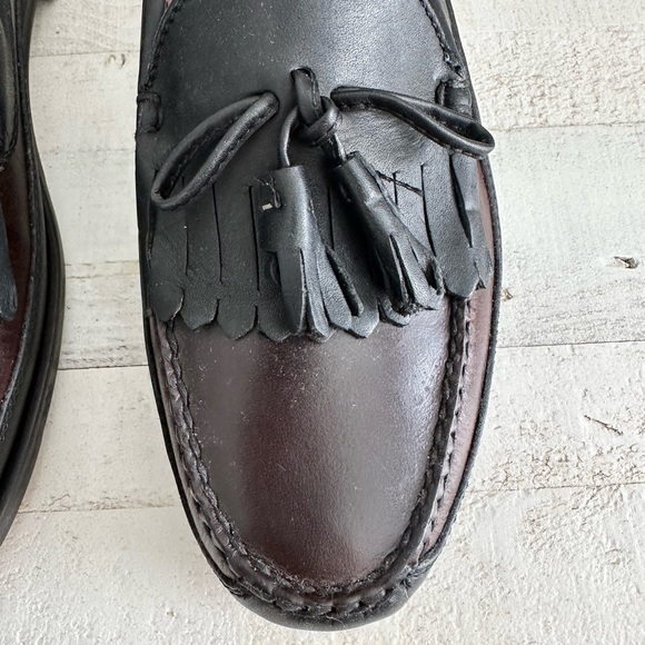 Casual Fridays Brown Black Leather Tassel Kiltie Loafer Sz: 12 NEW - Picture 3 of 8